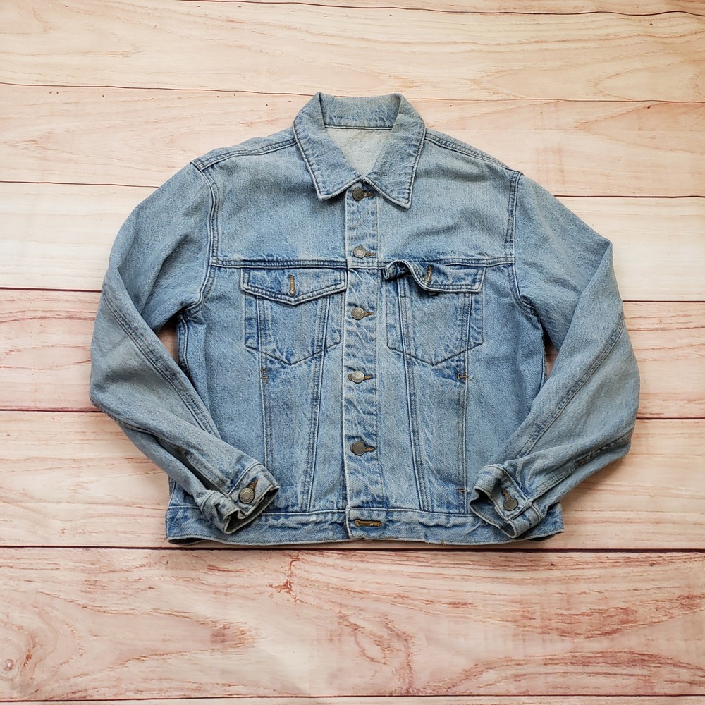 J. Galt Jacket Womens Small Brandy Melville Blue Denim Jean Button Front Casual